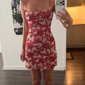 Miaou Red Floral Mini Dress